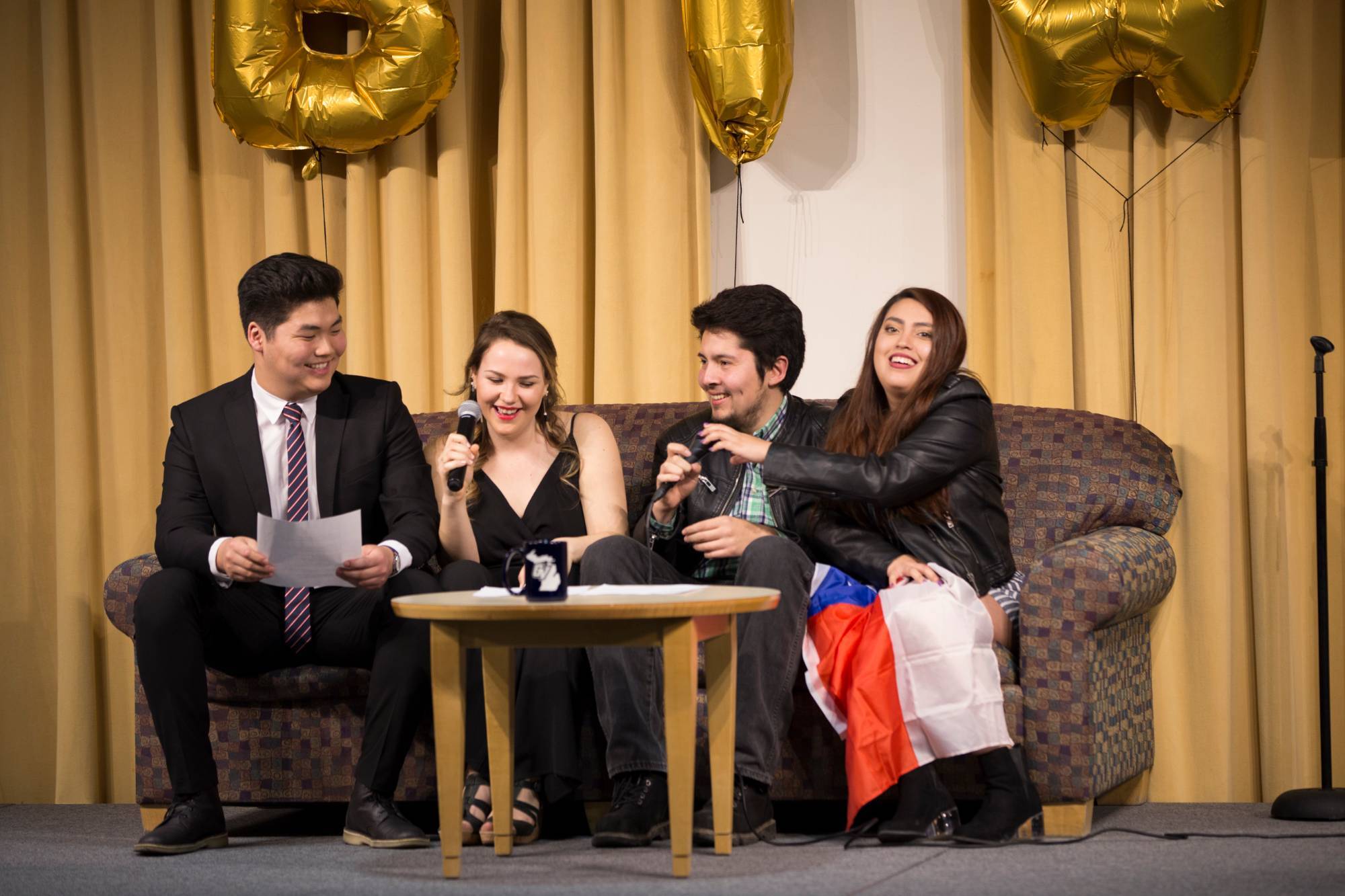 4 GVSU students performing a play
